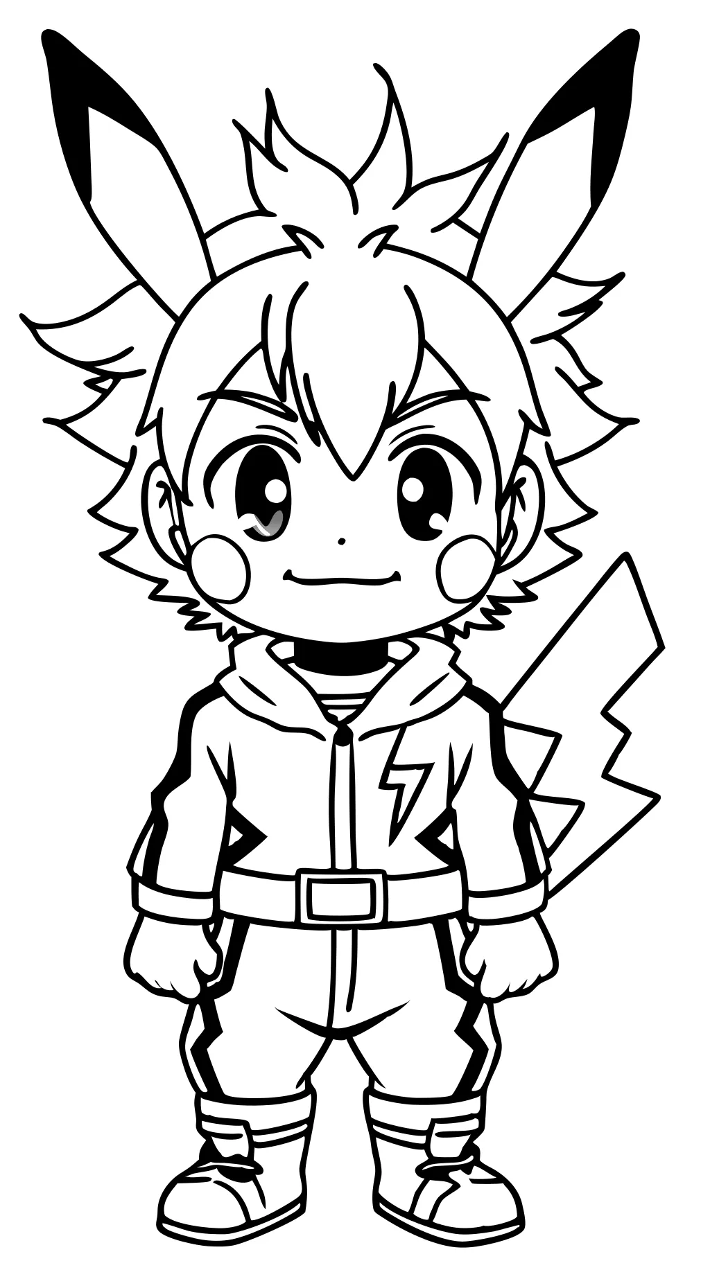 mha cute pikachu denki coloring pages